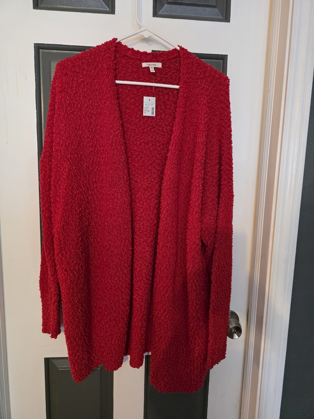 Maurices Red Open-Front Women's Cardigan NWT